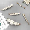 女性のためのファッション真珠のヘアクリップのためのエレガントな韓国のデザインの真珠の金属の髪のクリップヘアピンのヘアスタイリングアクセサリー