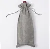 Flax Drawstring Bags Multi Färger Vinflaska Väskor Presentpåse med Pull Rope Storage Bags Sn2242
