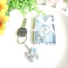 New Baby Shower Favors Rosa / Transporte de bebê azul Design Chave Chains Nascimento Batizado Presente Keychain favor LX2448