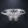 Bransoletki dla panny młodej na przyjęcie weselne 18K Rose Białe złoto Pleted Full CZ Butterfly Bransoletka Bransoletka dla dziewcząt Kobiety Nice Gift3686680