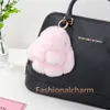 10 cm söt äkta Rex Rabbit Fur Bunny Bag Charm Keyring Phone Purse Handbag Pendant Gift5145566217s