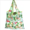 Large Foldable Shopping Bag Polyester Printted Reusable ECO Friendly Shoulder Bag Folding Pouch Storage Bags HHA635