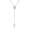 Nieuwe Mode Chic Goud Zilver Kruis Rozenkrans Maagd Mary Virgin Religious Jesus Cross Hanger Mannen Vrouwen Ketting