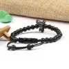 New Design Clear Cz Elephant Braiding Men Bracelets Wholesale 6mm Stainless Steel Beads Party Gift Jewelry Lucky Bracelet For Women