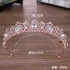 Barokowa Elegancka Róża Złote Serce Kryształ Korona Księżniczka Ślubna Ślubna Tiara Dekoracja Włosów Headpiece Wedding Włosy Akcesoria