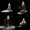 Wholesale- New Backflow Buddha Ceramic Incense Burner Holder Buddhist Sandalwood Cones