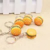 30pcs lot Simulation Hamburger Key Chain Creative Pendant Bag Charm Accessories Handmade Resin Food Car Key Ring Lovely Keychain353l