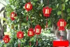 Chinese New Year decorations 3D flocking small FU red lanterns Spring Festival Hanging ornament Potted plant decoration