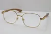 Wholesale- wood glasses frames designer Round Carter Santos DE Beige Bubinga Wood 5037821 Original Eyeglasses In Gold