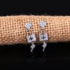 New Arrival 925 Silver Lock Key Stud Earring Women Girls Zircon Earring Gift for Love Girlfriend Luxury Designer Jewelry Fast Shipping