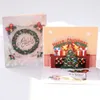 Merry Christmas Happy New Year Greeting Cards 3D Pop Up Xmas Tree Handmade Festive Party Supplies