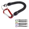 Karabiner Schlüsselanhänger Kette Taktische einziehbare Feder elastisches Seil Sicherheitsausrüstung Werkzeug für Airsoft Wandern Camping Anti-verlorenes Telefon Schlüsselanhänger Ring