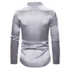 Mens Black Long Sleeve Button Down Dress Shirts 2020 Shiny Sequin Silk Satin Shirt Men Business Party Male Chemise Homme13328735 59YX