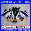 Kropp + Tank Vit Blå Hot för SUZUKI VJ21 RGV250 88 94 95 96 97 98 309HM.15 RGV-250 VJ23 VJ 22 RGV 250 1988 1994 1995 1996 1997 FAIRING