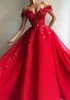 Vestido de noche rojo 2019 Barato Línea A Apliques Vacaciones Mujer Vestir Fiesta formal Vestido de fiesta por encargo Tallas grandes