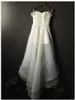 Elfenben vit organza hög låg bröllopsklänning med spets 2020 av axel brudklänningar Vestido de novia