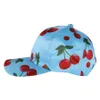 Frutas do verão Padrão Bone cereja Impressão Curvo Eaves Sun Cap Mulheres Hip hop Hats Girl Fashion Bonés de beisebol RRA2269