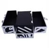 I saldi!!! Commerci all'ingrosso Spedizione gratuita SM-2176 Alluminio Trucco Train Case Jewelry Box Cosmetic Organizer con specchio 9 "x6" x6 "