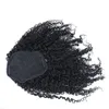 100% brésilien Remy Wrap Around Clip extensions de queue de cheval afro cheveux humains crépus bouclés queue de cheval cordon pour femme noire wang