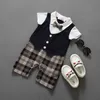 Neugeborenes Kleinkind Kleidung Baby Jungen Kleidung Sommer kleiner Gentleman Anzug taufe formelle Party Bodysuit Overall jahrelang neu