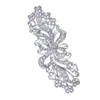 2.75 Inch Rhodium Silver Tone Clear Crystal Diamante Bow Brooch Wedding Vintage Style Free Shipping