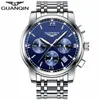 Relogio masculino GUANQIN Hommes Montres Top Marque De Luxe De Mode D'affaires Montre À Quartz Hommes Sport Plein Acier Étanche Montre-Bracelet