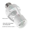 E27 PIR-induktion Infraröd rörelsesensor LED-lampa Bashållare med ljusstyrningsomkopplare 60W Bulb Socket Adapter för lampa