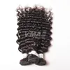 100％バージンブラジルの深い巻き毛の髪密度150の調節可能な360フルレースの前頭とバンドルブラジルの髪の深い巻き毛3pcsの束