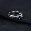 JPalace Сердце создало синее сапфировое кольцо 925 Стерлинговые кольца для женщин обещают обручальное кольцо серебро 925 драгоценные камни ювелирные изделия LY191226