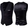 Saldi gilet da uomo Capispalla senza maniche monopetto a contrasto di colore Plus size 6xl Groomsman best man gilet da uomo con scollo a V