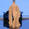 Uzun deniz kızı parıltı Abendkleider Suudi Arapça Kadın Balo Elbiseleri Kaftan Cape Uzun Akşam Elbisesi