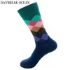 10 Paare/los Farbverlauf Bunte Gekämmte Baumwolle Socken Lässige Mode Herbst Crew Socken Männlich Atmungs Hip Hop Socken