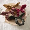 الأرنب Hairbow الشعر العصابات satain الأزياء قماش المخمل الفتيات الشعر ذيل حصان scrunchie لآذان أرنب hairbands