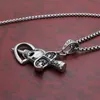 Модный старинный винтажный череп кулон мода мотоциклетный цепь мужской высокого качества подарок D248 (ожерелье 24 дюйма)