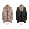 Fashion-Knit Cardigan Automne Hiver Fabala Top Vestes Pull Casual All Match Col De Fourrure À Manches Longues