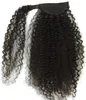 Queue de cheval afro crépue bouclée 100 % cheveux humains avec cordon de serrage avec clips dans les extensions de cheveux pour femme cheveux brésiliens vierges Remy 1 pièce 140 g