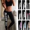 Frauen Leggings Mode Marke Schwarz Fitness Leggins Fitness Druck Brief Legging Sexy Slim Fitness Bleistift Hose