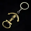 Retro 2in1 Anchor Shape Keychain Beer Bottle Openers Metal Key Ring Kitchen Tools Wedding Favor Party Gifts