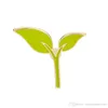 漫画ブローチピン自然シンプルな緑の葉の芽のバッジピンブローチアップリケ布のシャツバッグアクセサリージュエリーギフトBH2184