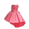 1st Girls High Princess Dress slinging Kids Lace Flower Ruffle Cleated Wedding Downs Full Formal Party Dresses Cosplay Costumes C5176619