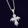 New Men's Drip Cross Pendant Necklace Ice Out CZ Stones Gold Rock Street Hip Hop Jewelry