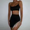 Vestido de dos piezas Sexy Falda Set Club Trajes Mujeres 2021 Conjuntos de coincidencia de verano Cultivos Top y Mini Faldas Slim Fit 2 Piezas Ropa mujer