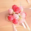 Vente chaude mariage imitation poignet fleur demoiselle d'honneur soeurs poignet corsage mariage décoration mariée bal main fleur T3I0007