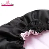 Greatremy Silk Night Caps to Care Hair Best Quality Satin Caps Double Sides Black/Purple Colors Sleeping Cap for Women Gir