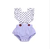 Baby Designer Kleding Rompertjes Meisjes Ruffle Sleeve Driehoek Jumpsuits Zomer Floral Gedrukt Owners Bodysuit Pasgeboren Klimkleding YP828