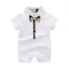 INS GRAND FIN GRAND Ropa de bebé Plaid Bow Romper Body Traje Outfit Cotton Newborn Summer Manga Corta Romper Kids Designer Infant Sumpsuits