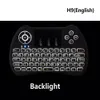 Arcobaleno retroilluminato Mini H9 Retroilluminazione Tastiera QWERTY Touchpad Telecomando wireless 2.4GHz Fly Air Mouse per Mini PC Android TV Box