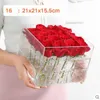 Present Wrap Packaging Rose Flower Box Extra stor klar akryl med omslag Romantiska blommor Fresh-AKEEP Valentines Day #3D111