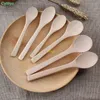 Cucharas de madera pintadas de 15,5x3,7 cm, minicucharas de miel naturales respetuosas con el medio ambiente, minicucharadita de café para cocina, cuchara para sopa para niños