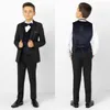 Black Boy Formal Suits Dinner Tuxedos Little Boy Groomsmen Kids Children For Wedding Party Prom Suit Formal Wear (Jackets+Pants)